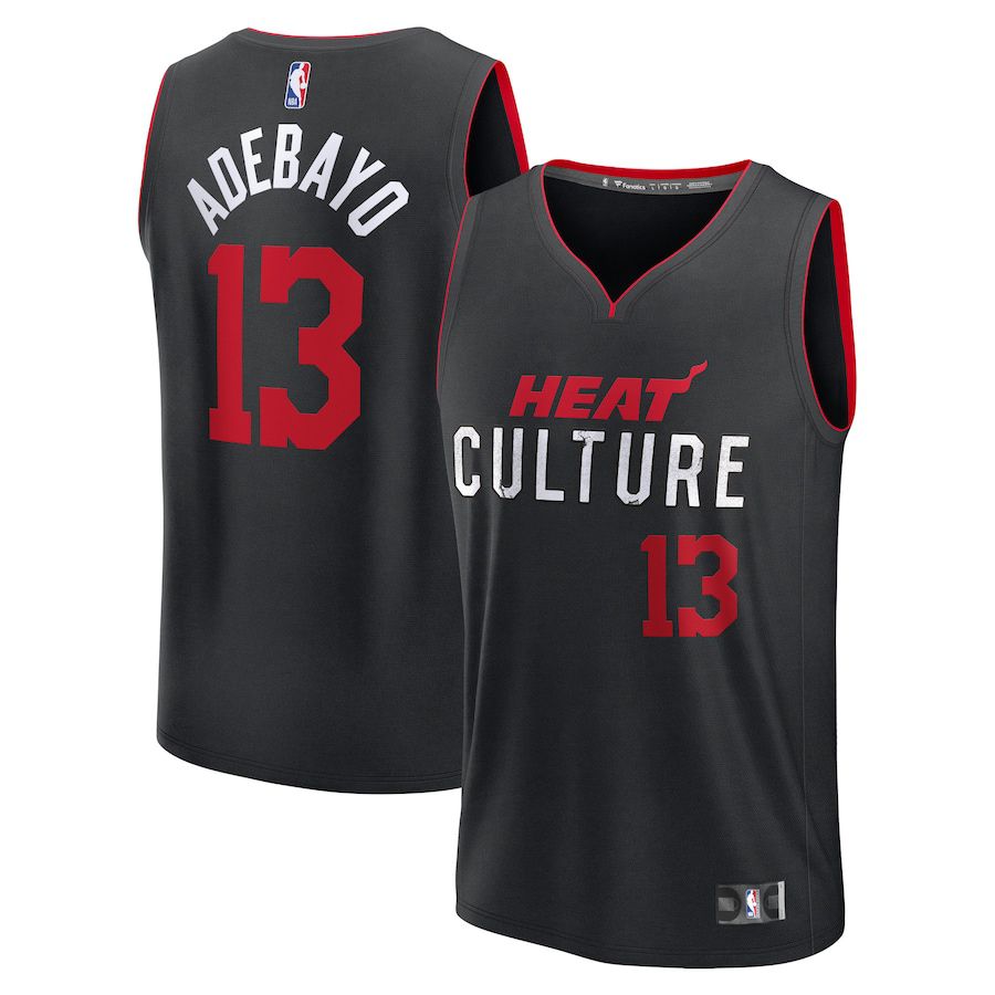 Men Miami Heat #13 Bam Adebayo Fanatics Branded Black City Edition 2023-24 Fast Break NBA Jersey